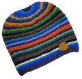 Gorro arcoíris tejido a mano Talla grande